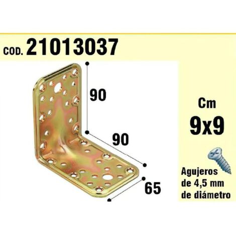 WOLFPACK LINEA PROFESIONAL soporte para madera ángulo  65x90x90 mm. espesor 2,5 mm.