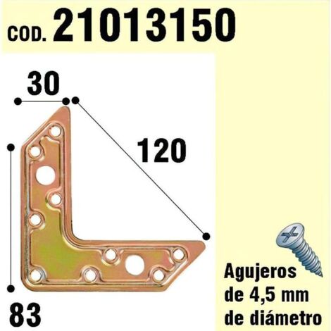 WOLFPACK LINEA PROFESIONAL soporte para madera placa l  bicromatado 120 mm.