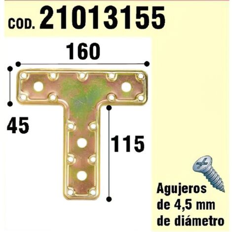 WOLFPACK LINEA PROFESIONAL soporte para madera placa t  bicromatado 160 mm.