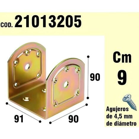 WOLFPACK LINEA PROFESIONAL soporte para madera tipo u  bicromatado 90 mm.