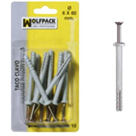 WOLFPACK LINEA PROFESIONAL taco clavo  mn     8x80 mm.   ( 5 piezas)