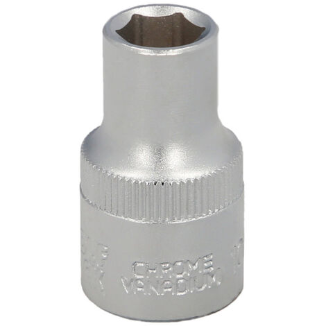 WOLFPACK LINEA PROFESSIONAL Chiave a bussola 1/2" esagonale 10 mm. Profilo di 6 lati. Acciaio al cromo vanadio, bordi arrotondati.