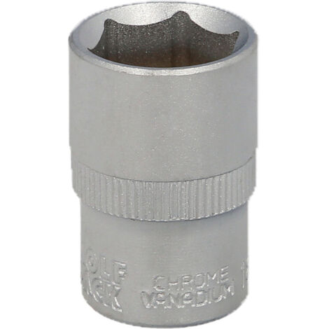 WOLFPACK LINEA PROFESSIONAL Chiave a bussola 1/2" esagonale 18 mm. Profilo di 6 lati. Acciaio al cromo vanadio, bordi arrotondati.