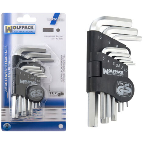 WOLFPACK LINEA PROFESSIONAL - Set di chiavi a brugola 9 pezzi