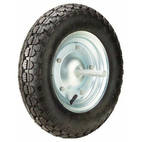 Wolfpack – Roue de brouette pneumatique 370 mm – Jante métallique pour chantiers – Compatible avec brouettes et chariots – Montage facile