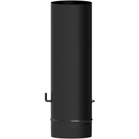 Wolfpack tubo de estufa acero vitrificado negro Ø 110 mm. con llave estufas de leña, chimenea, alta resistencia, color negro
