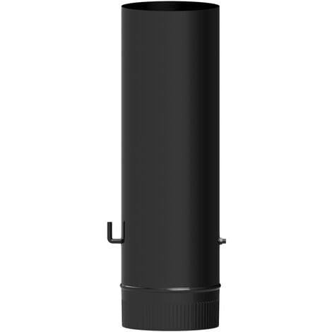 Wolfpack Tubo De Estufa Acero Vitrificado Negro  120 mm. con Llave Estufas De LeÃ±a, Chimenea, Alta Resistencia, Color Negro
