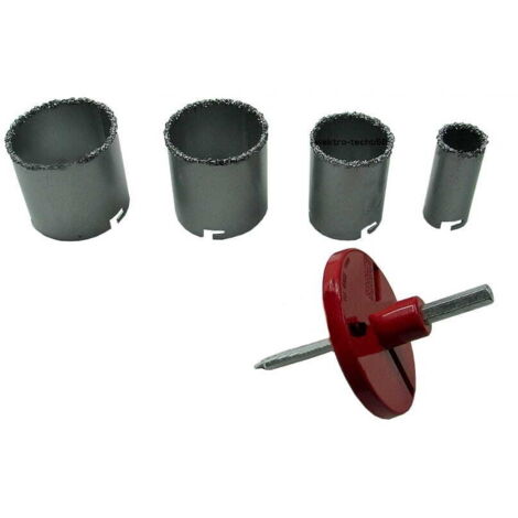 Wolfram-Lochsägen, 4 Stück/silber/33–73 mm