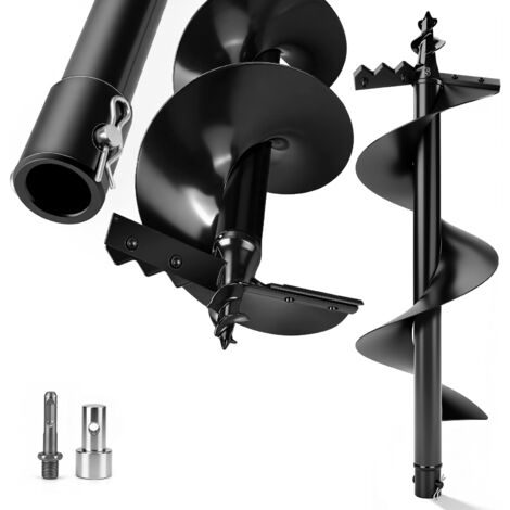 Wolframstahl Erdbohrer ⌀250mm, Erdbohrer für Bohrmaschine mit SDS-PLUS Adapter, Erdlochbohrer für Bohrhämmer mit 80 cm Länge Erdlochbohrer für Erdbohrgeräten, SDS-PLUS-Bohrhämmern‌, Erdbohrgeräte