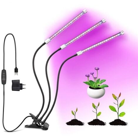 Wolka Lampe de Plante, Lampe de Croissance Lampe Horticole à Trois Têtes Parfait pour Plantes,Fleurs etc.