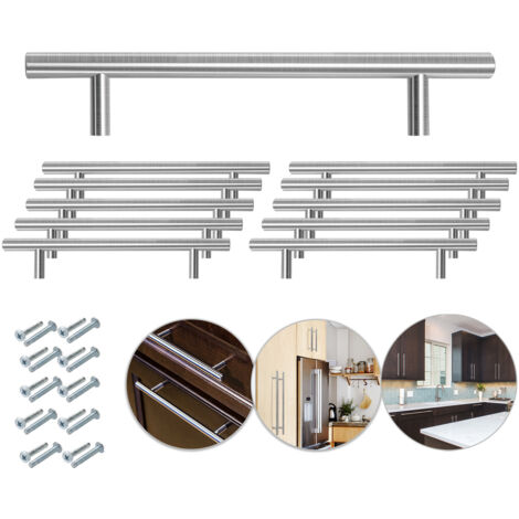 Wolketon 10 x poignées de meubles poignée de meuble de cuisine en acier inoxydable poignée de cuisine poignée de placard 188x128x10MM