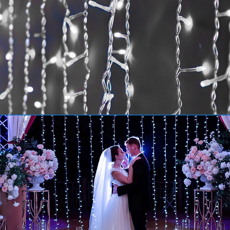 10M 100 led Lichterkette KaltWeiß mit Fernbedienung 8 Lichtmodi Party Garten Innen Außen Deko Weihnachtsbeleuchtung – Kaltweiß – Vingo | 00726506261010