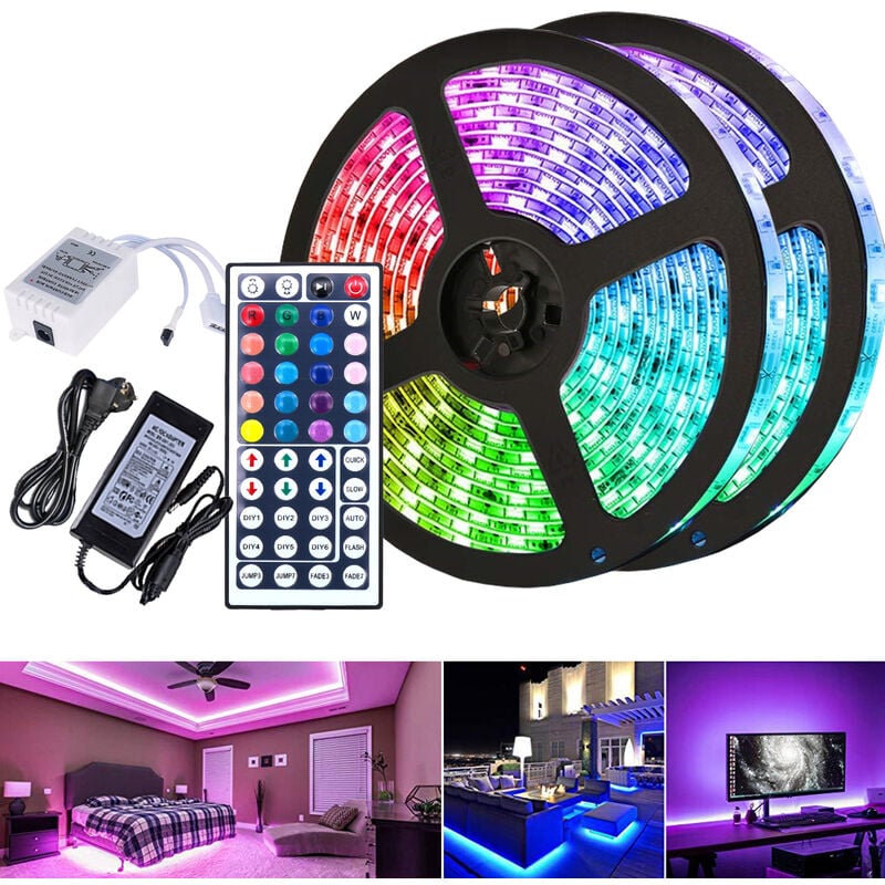 10M led Streifen set , rgb led Stripe 5050 smd, led Strip 30 LEDs, led Band Nicht wasserdicht(IP20), mit 44 Tasten Fernbedienung – rgb – Vingo | 00726505393095