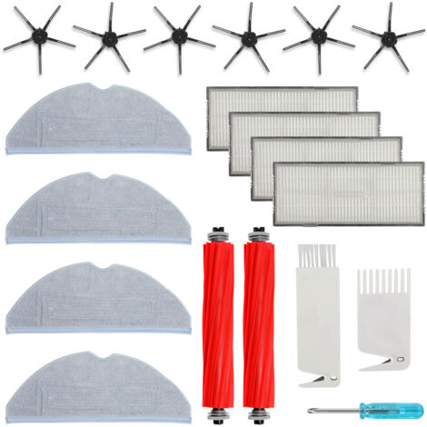 Wolketon 19pcs Ersatzzubehör kompatibel für Roborock S7 S7Plus S7 MaxV S7 MaxV Ultra 2 Walzenbürsten,4 Filter,6 Seitenbürsten