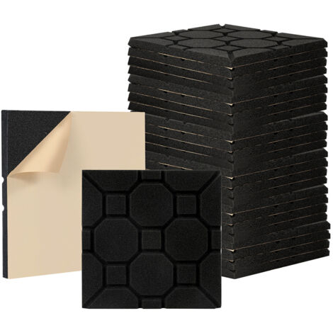 Wolketon 24X Paneles de Espuma Acústica Absorbente para Podcasting, Estudios de Grabación, Oficinas,Quadrat 30x30x2.5cm