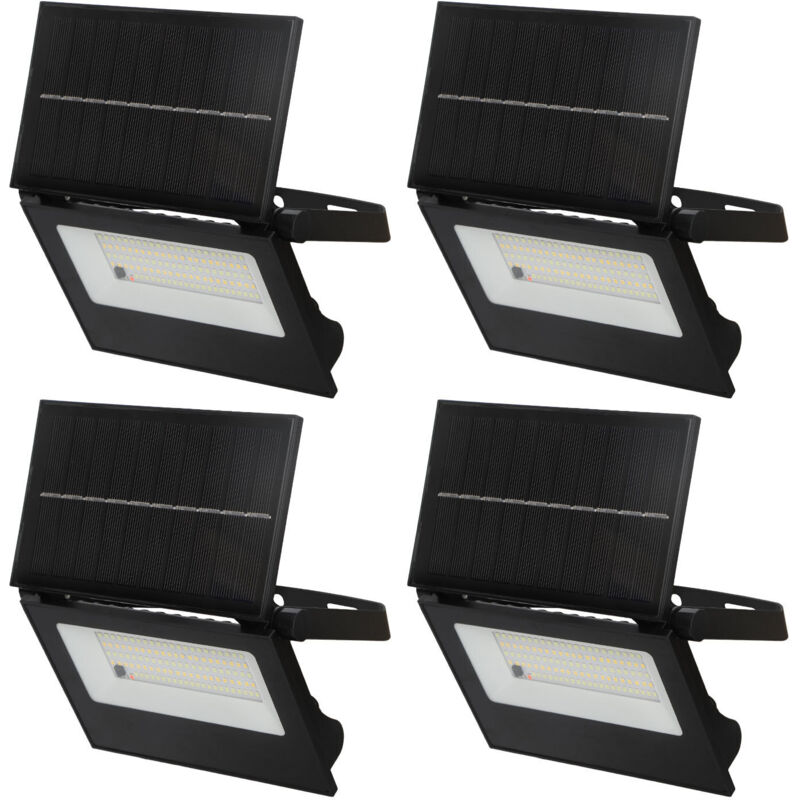 Wolketon 4X Lámpara solar exterior Aplique solar LED Iluminación exterior de jardín con detector de movimiento
