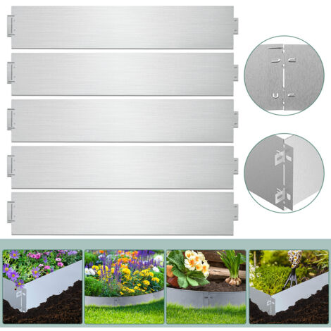 Wolketon 45M Rasenkante 100x18cm langlebig Garten Wegbegrenzung Verzinkt Gartenpalisade Pflanzen