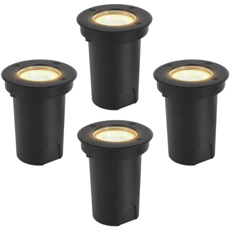 Wolketon 4x 3W Luci sotterranee Orientabile IP65 lampada LED Bianco caldo - Nero Alloggiamento, illuminazione esterna