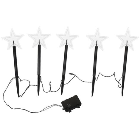 Wolketon 5x Stelle illuminate, luci a stringa per esterni, luci a stringa decorative, decorazioni natalizie, luce colorata