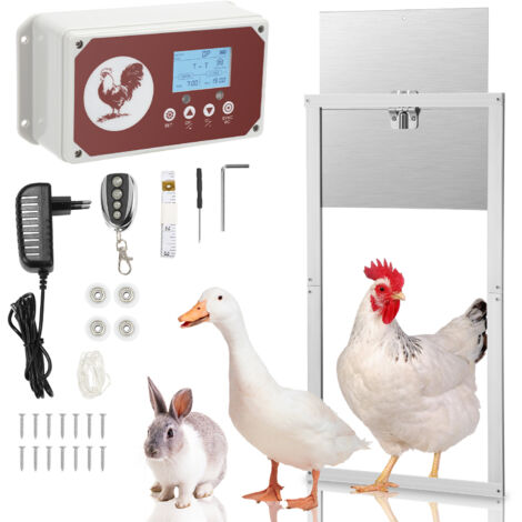 Wolketon 7.8W Porte de Poulailler Automatique Sensible à La Lumière étanche IP44, ouvre Porte de poulailler Automatique avec minuterie.