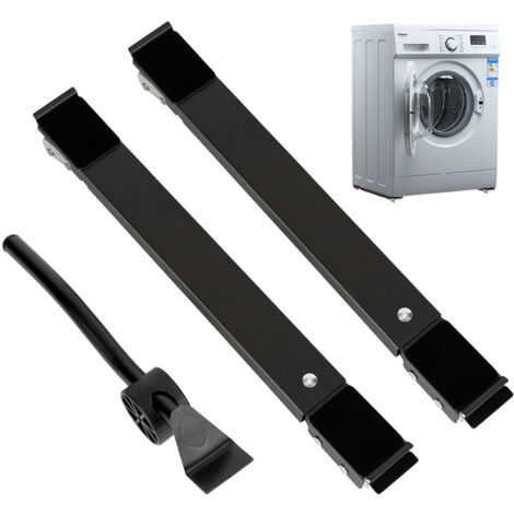 Wolketon Ajustable Lavandería Stand Multifuncional Base Móvil Ajustable Armario de Lavado para Lavadora Nevera Carga 300kg