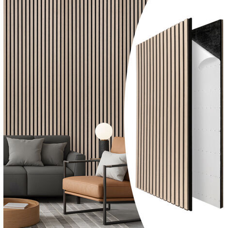 Wolketon Autoadesivo Isolamento acustico Set di 1 pannelli acustici effetto legno rovere