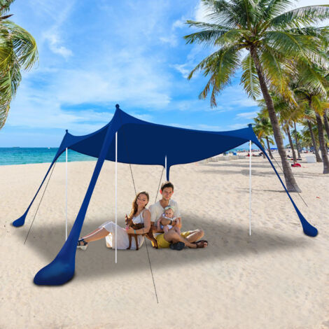 Wolketon Auvent de Plage 300x300x200cm – Tente Solaire Portable, Montage Facile, Camping & Pêche