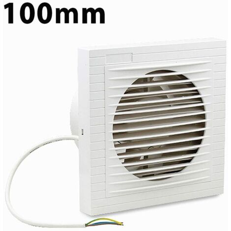 Wolketon Badlüfter 100 mm Wandlüfter Ventilator Lüfter für Bad WC Küche Wandventilator Badezimmer Wand Niedrigem Energieverbrauch Weiß