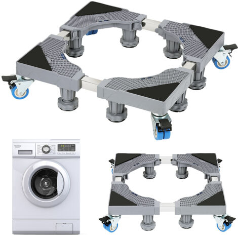 Wolketon Base per lavatrice Carrello per frigorifero Carrello a rulli per asciugatrice Lavatrice Congelatore Regolabile 8 piedi + 4 ruote 41-66cm