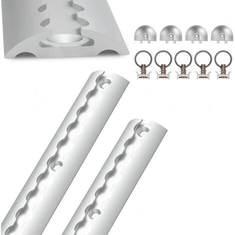 Wolketon Binario di ancoraggio 1 m in alluminio set da 2, guida di fissaggio con chiusura rapida per rimorchio, furgone e carico
