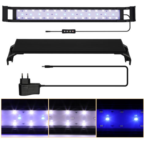 Wolketon Blu bianco LED acquario luce pesce pianta lampada. 50-65cm. 16W
