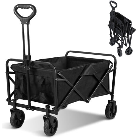 Wolketon Carrello da trasporto pieghevole Carrello da giardino pieghevole – carico 80 kg – per il trasporto di merci, attrezzi, fuoristrada, spiaggia