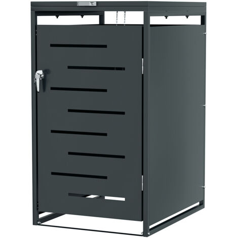 Wolketon Contenitore copri pattumiera in acciaio inox per bidoni 120L 240L, struttura da esterno resistente con ventilazione