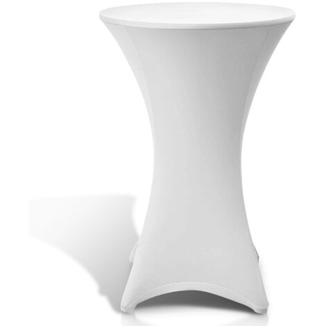 Wolketon Copritavolo elasticizzato Ø 70×110 cm, bianco – Copritavolo elasticizzato da bistrot per matrimoni e fiere