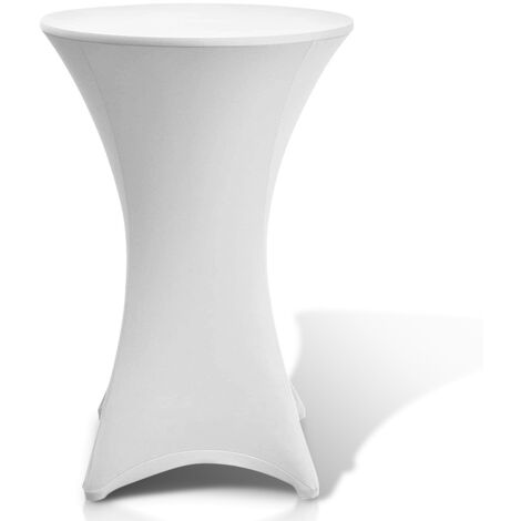 Wolketon Copritavolo elasticizzato bianco Ø 60×110 cm – Copritavolo elastico da bistrot per eventi e feste