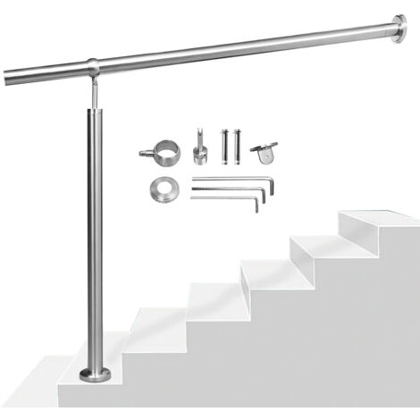 Wolketon Corrimano in acciaio inox per scale esterne/interne Angolo regolabile per il montaggio a parete 100 cm