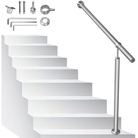 Wolketon Corrimano in acciaio inox per scale esterne/interne Angolo regolabile per il montaggio a parete 150 cm