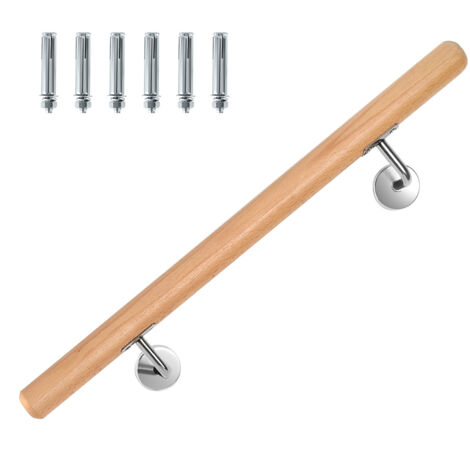 Wolketon Corrimano in faggio 80cm supporto per balaustra con supporto angolato
