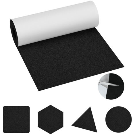 Wolketon Feltro adesivo per Mobili, Feltro protettivo per Tavolo 50x150cm Nero