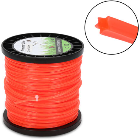 Wolketon Filo di taglio tondo 2,7 mm 100 m per decespugliatore, nylon arancione, filo di ricambio universale