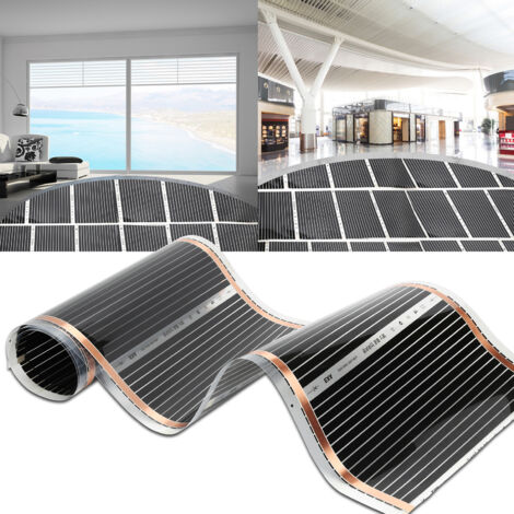 Wolketon Foglio di riscaldamento a pavimento elettrico a infrarossi 10 pezzo-Set 220W/m2 adatto per 10m2 2x0,5m per pezzo
