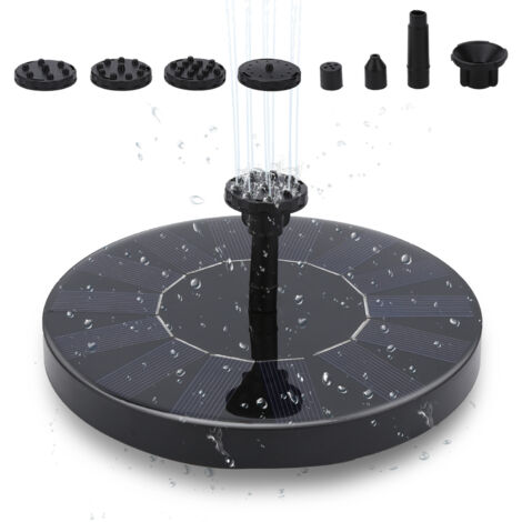 Wolketon Fuente solar 1.5W bomba solar estanque 6 efectos bomba solar para estanques de jardín o bañeras Fuente solar