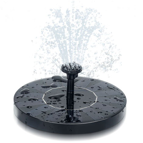 Wolketon Fuente solar 1.5W bomba solar estanque con 6 efectos altura máxima 65 cm bomba solar para estanques de jardín o bañeras