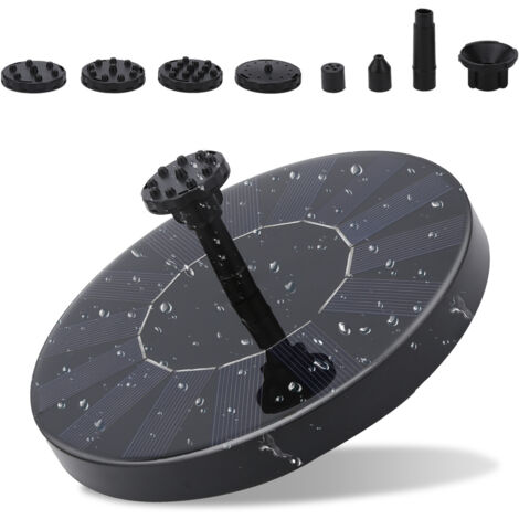 Wolketon Fuente solar 1.5W bomba solar para estanque 6 efectos para estanques de jardín o bañeras Fuente solar