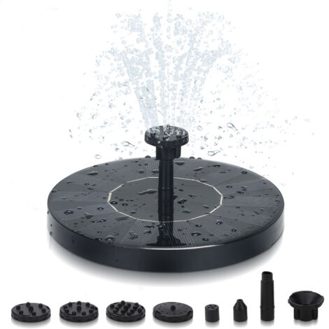 Wolketon Fuente solar 1.5W bomba solar para estanque con 6 efectos altura máxima 65 cm para estanques de jardín o bañeras