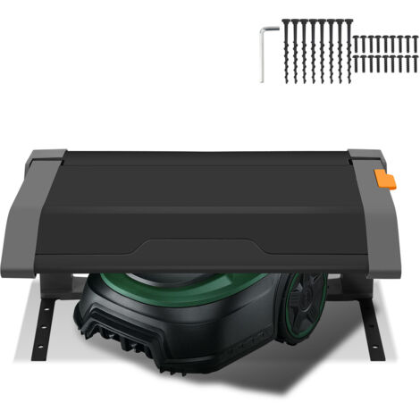 Wolketon Garaje para cortacésped Robot cortacésped Techo plegable para robot cortacésped Cubierta protege