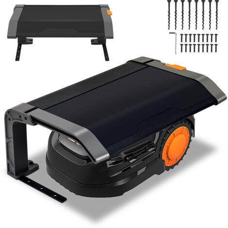 Wolketon Garaje para cortacésped Techo plegable Techo gris negro Estructura de acero negro Garaje para cortacésped Protección exterior 72x56x36 cm