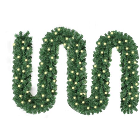 Wolketon Ghirlanda di Natale Ghirlanda di abete Decorazione natalizia per interni ed esterni Ghirlanda artistica 5m 100 LED