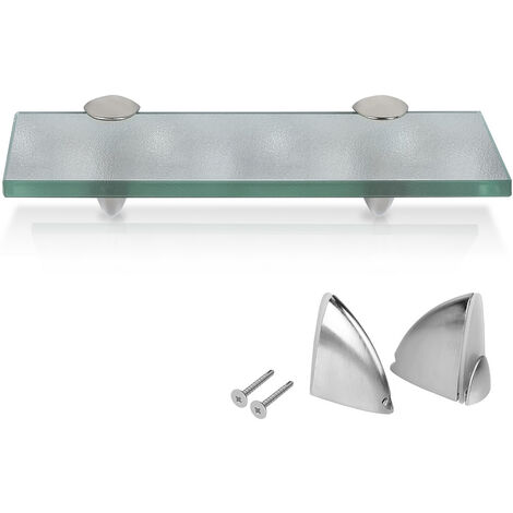 Wolketon Glasregal Wandregale mit Halterung Glasboden Badregal Bad Ablage Glasablage Regal Glas Badablage Glasscheibe Halterung Regale Milchglas Wandregal 20cmx0.8cm x10 cm - Transparent