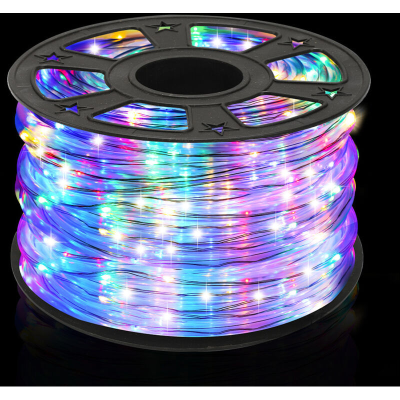 Wolketon Guirlande lumineuse - Tube lumineux 30m 8 fonctions- multicolore - IP44